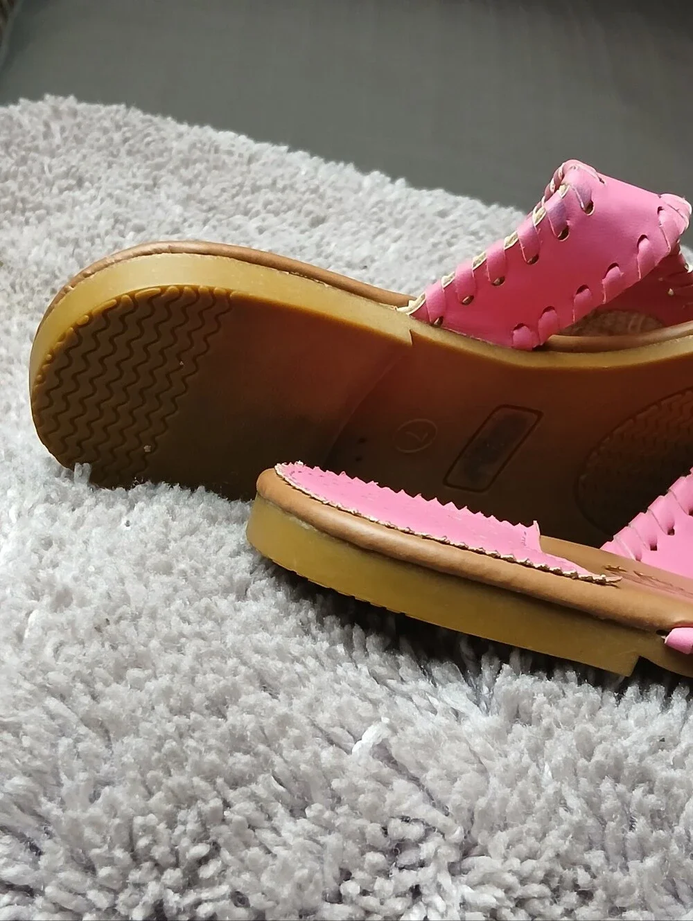 Simply Southern Pink Pineapple Whipstitch Sandals Size 7 Thong Sandals